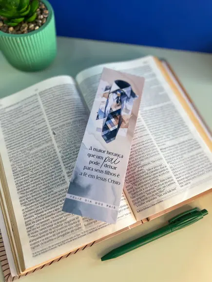 Marcador de Paginas Biblia Dia dos Pais Cristãos