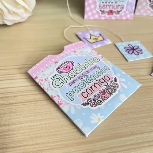 Porta Saquinho de Chá Dia das Mães