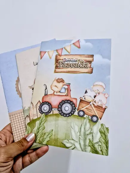 Revistinha Colorir Desenhos Fazenda