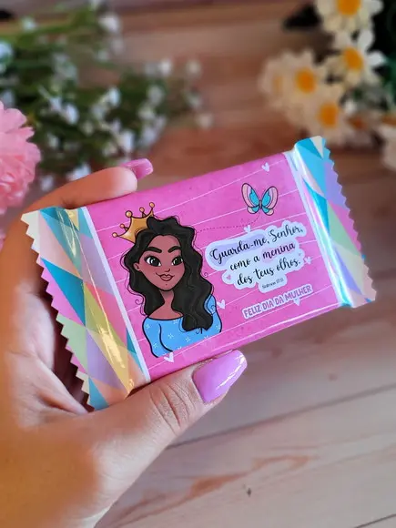 Rotulo Adesivo para Chocolate Dia da Mulher