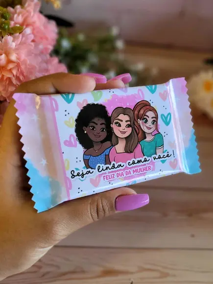 Rotulo Adesivo para Chocolate Dia da Mulher