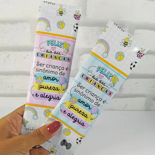 Rotulo Adesivo para Chocolate Dia das Crianças
