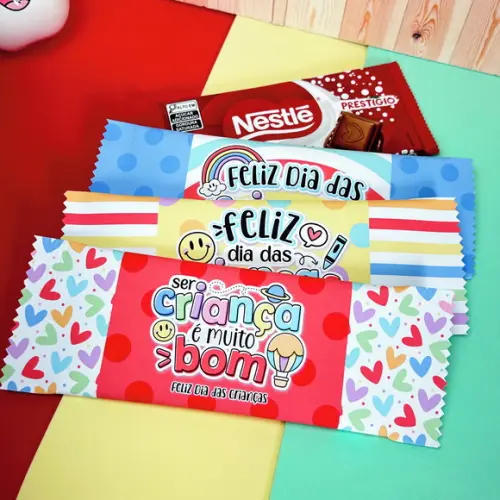 Rotulo Adesivo para Chocolate Dia das Crianças