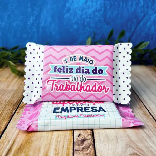 Rotulo Adesivo para Chocolate Dia do Trabalhador