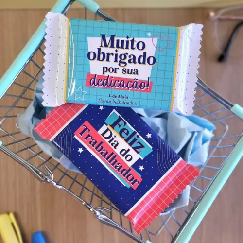 Rotulo Adesivo para Chocolate Dia do Trabalahador