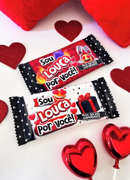 Rotulo Adesivo para Chocolate Dia dos Namorados