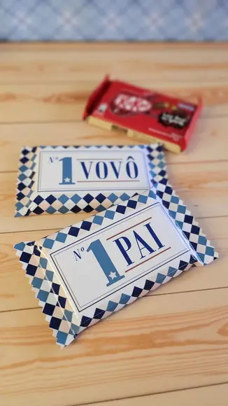 Rotulo Adesivo para Chocolate Dia dos Pais Modelo Azul