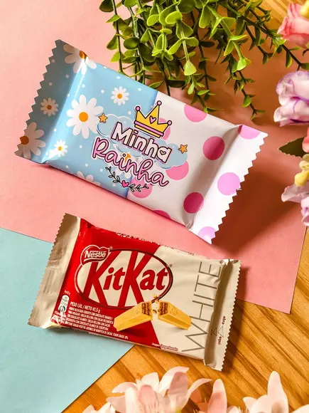 Rotulo Adesivo para Chocolate Kit Kat Dia das Mães