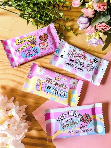 Rotulo Adesivo para Chocolate Kit Kat Dia das Mães