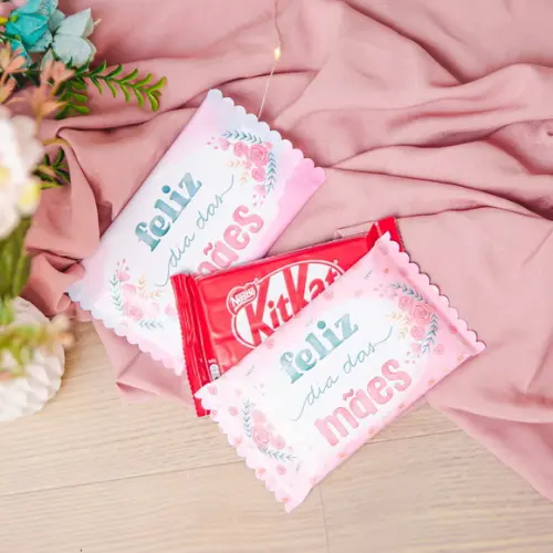 Rotulo Adesivo para Chocolate Kit Kat Dia das Mães