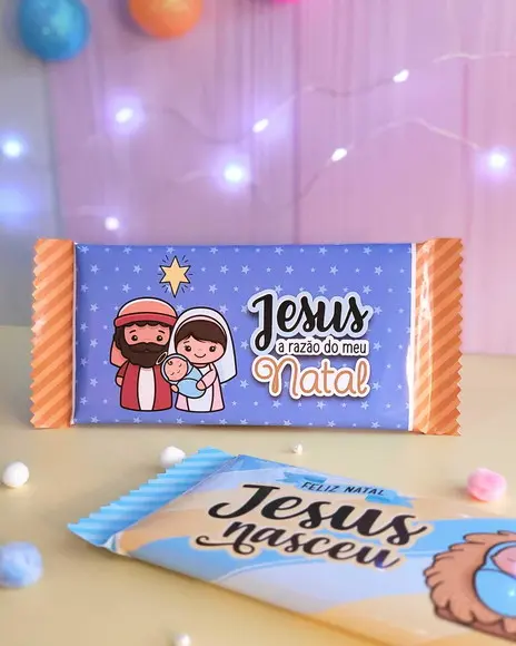 Rotulo Adesivo para Chocolate Natal