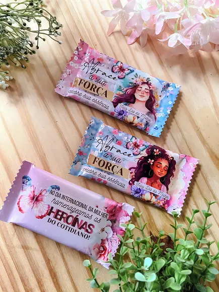 Rotulo Adesivo para Chocolate Mulher Virtuosa Cristã