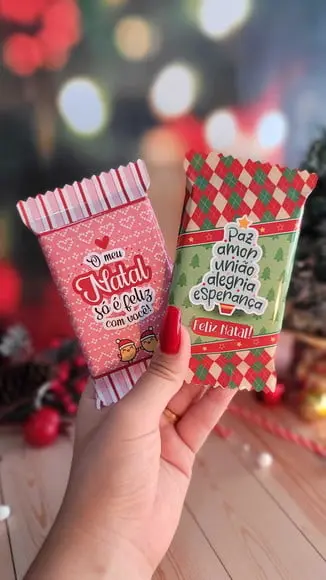 Rotulo Adesivo para Chocolate Natal