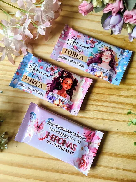 Rotulo Adesivo para Chocolate Mulher Virtuosa Cristã