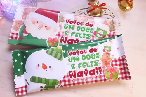 Rotulo Adesivo para Chocolate Natal