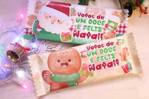 Rotulo Adesivo para Chocolate Natal