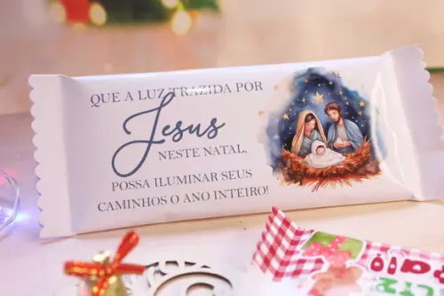 Rotulo Adesivo para Chocolate Natal