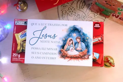 Rotulo para Caixa de Chocolate Natal