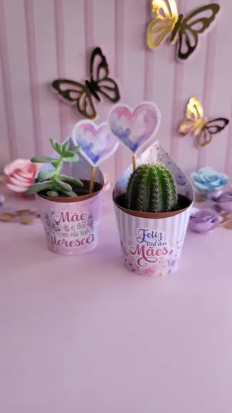 Saia e Tag para Mini Suculenta Dia das Mães
