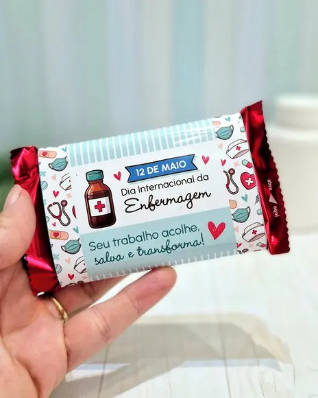 Rotulo para Chocolate Dia Internacional da Enfermagem