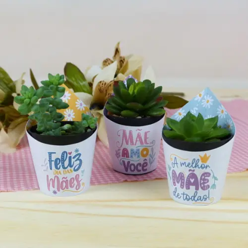 Saia e Tag para Mini Suculenta Dia das Mães