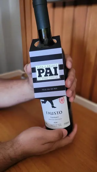 Tag Cartão para Garrafa de Vinho Dia dos Pais