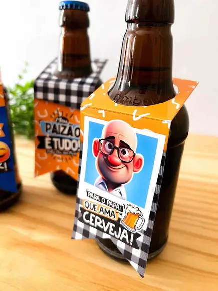 Tag Cartão para Garrafa Dia dos Pais