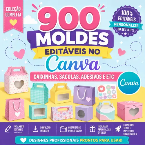 900 moldes editáveis canva