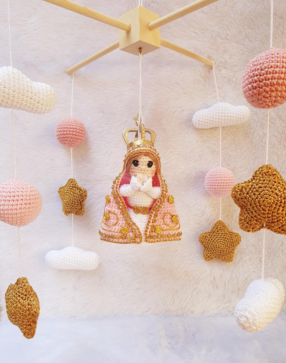 Mobile De Berço Nossa Senhora Rosa Decoração Bebê Infantil