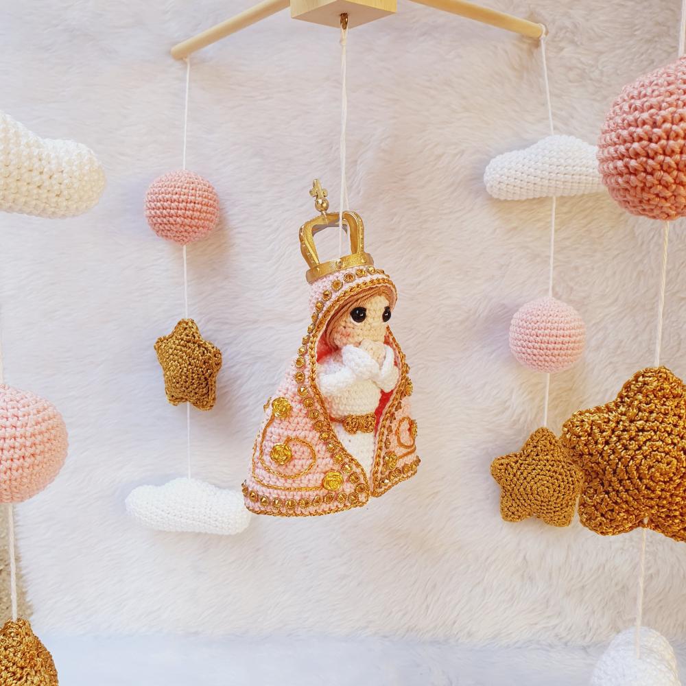 Mobile De Berço Nossa Senhora Rosa Decoração Bebê Infantil