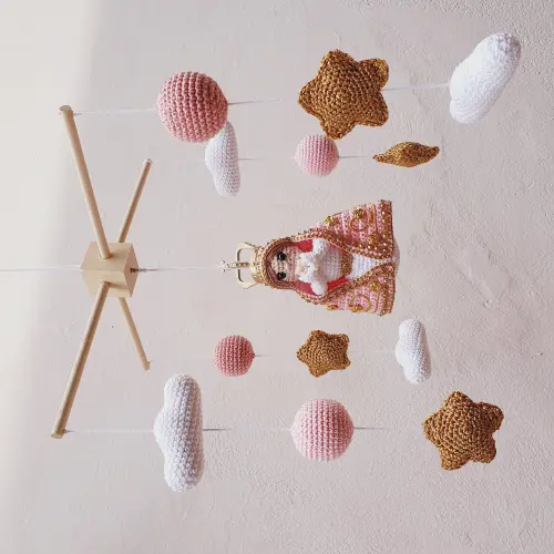 Mobile De Berço Nossa Senhora Rosa Decoração Bebê Infantil