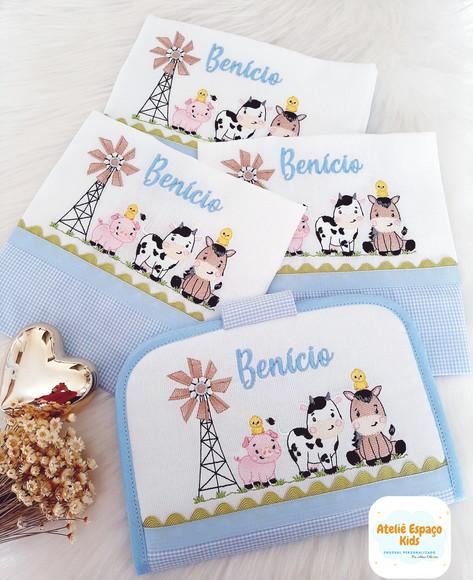 Capa para Caderneta de Vacinas, Fraldas de Boca e Passeio