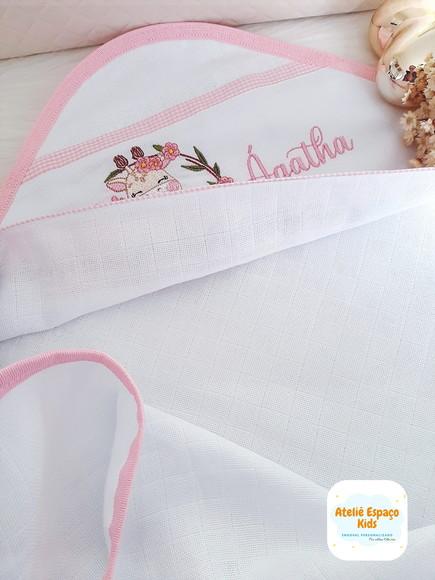 Toalha Fralda com Capuz e Fraldas de Boca