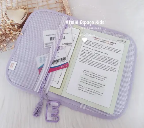 Capa para Caderneta de Vacinas e Necessaire do Bebê