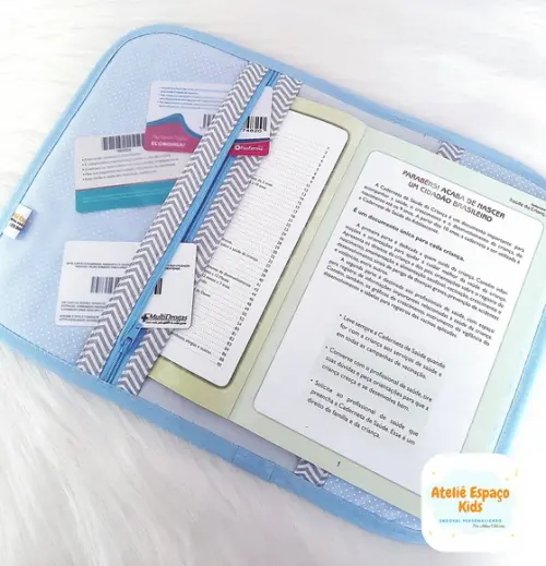 Capa para Caderneta de Vacinas e Necessaire do Bebê