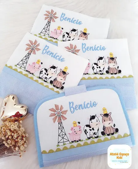 Capa para Caderneta de Vacinas, Fraldas de Boca e Passeio