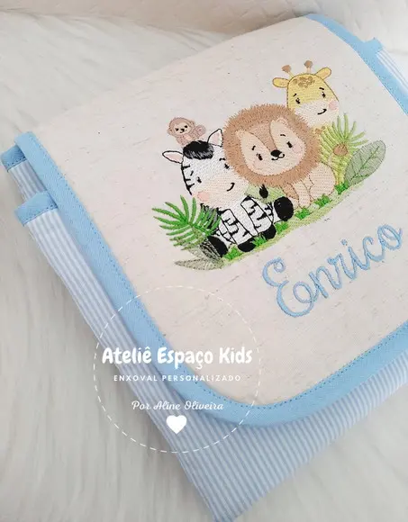 Capa para Caderneta, Trocador e Necessaire do Bebê