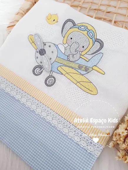 Fralda de Boca Elefantinho Aviador