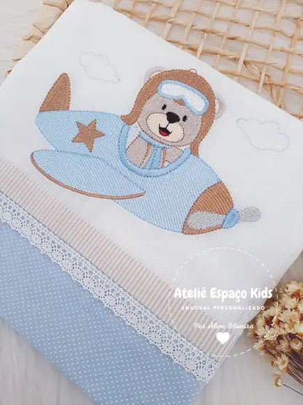 Fralda Passeio Urso Aviador