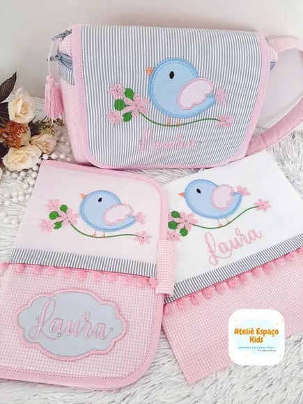 Necessaire do Bebê, Fralda de Boca e Capa para Caderneta