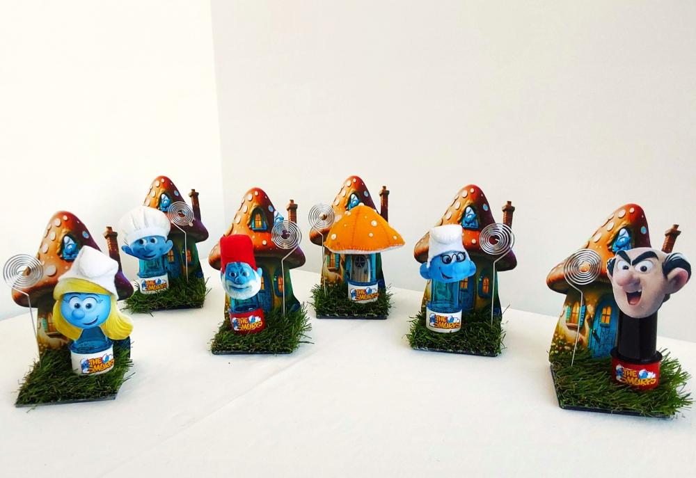 Lembrancinha Os Smurfs Mini Tubete e Porta Recado