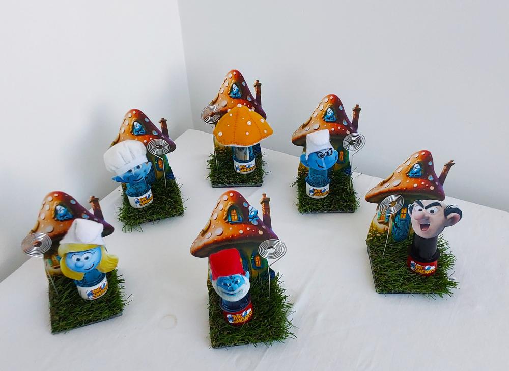 Lembrancinha Os Smurfs Mini Tubete e Porta Recado