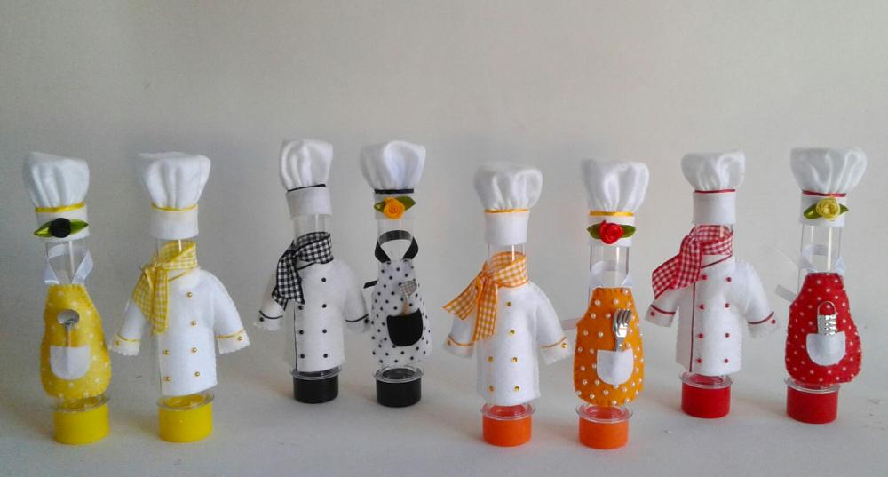 Lembrancinha Tubete Chef/Cozinheiro/Padeiro em feltro