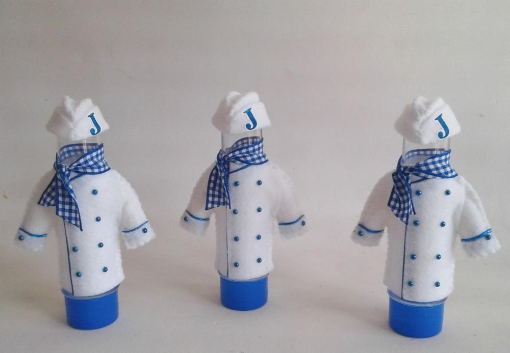 Lembrancinha Tubete Chef/Cozinheiro/Padeiro em feltro