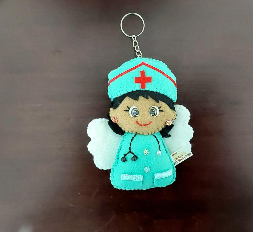 Chaveiro Anjos da Saúde em feltro