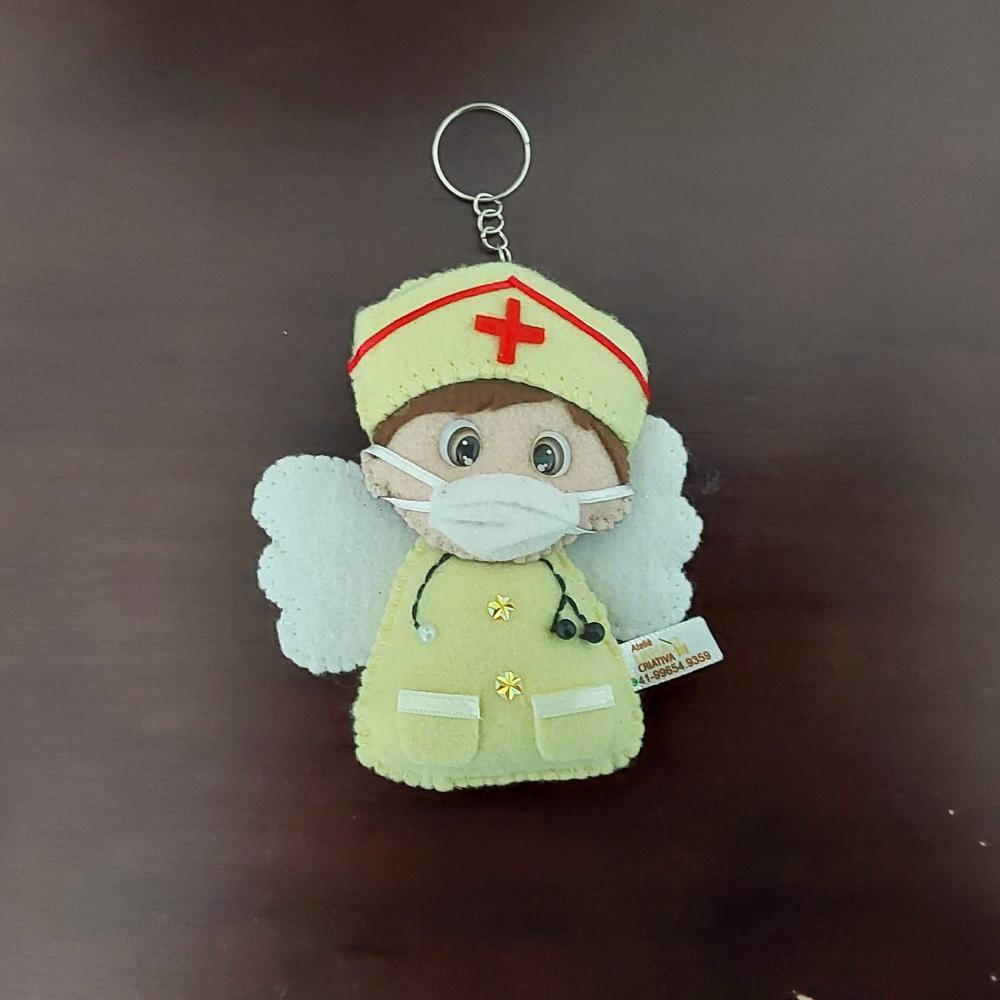 Chaveiro Anjos da Saúde em feltro