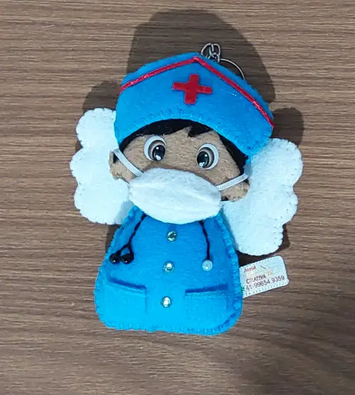 Chaveiro Anjos da Saúde em feltro
