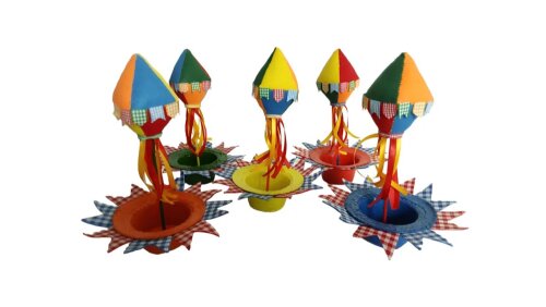 Centro de Mesa Festa Junina com Balão em feltro - Kit com 5