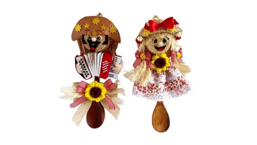 Colher de Pau Festa Junina Decorada em feltro - kit com 2