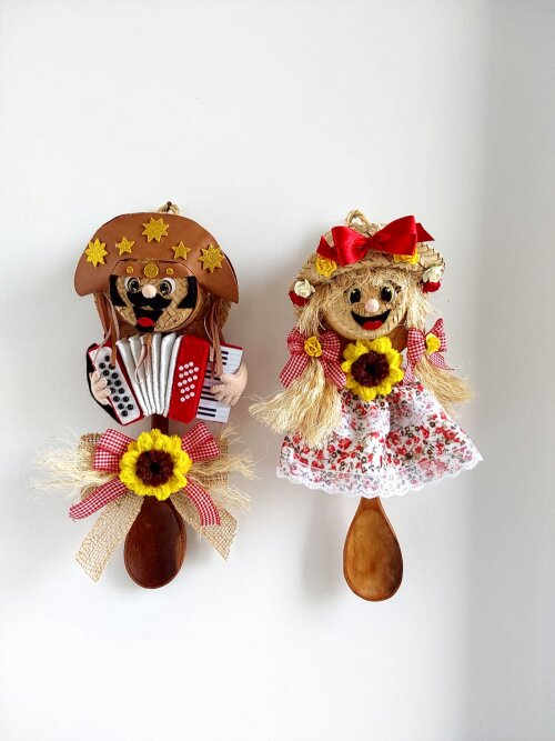 Colher de Pau Festa Junina Decorada em feltro - kit com 2